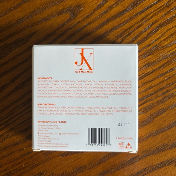 NIB JX Just Ximena You & Me In Miami 5.5g/0.19oz Eyeshadow Palette - Picture 6 of 6